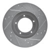 R1 95-04 Toyota Tacoma Front Left Drilled & Slotted Silver Brake Rotor