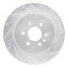 R1 04-09 Cadillac SRX Rear Right Drilled & Slotted Silver Brake Rotor