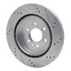 R1 04-09 Cadillac SRX Rear Left Drilled & Slotted Silver Brake Rotor
