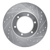 R1 86-95 Toyota Pickup Front Right Drilled & Slotted Silver Brake Rotor