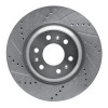 R1 04-09 Cadillac SRX Front Left Drilled & Slotted Silver Brake Rotor