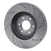 R1 04-09 Cadillac SRX Front Left Drilled & Slotted Silver Brake Rotor