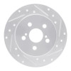 R1 09-24 Lexus CT200H Rear Right Drilled & Slotted Silver Brake Rotor