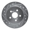 R1 09-24 Lexus CT200H Rear Left Drilled & Slotted Silver Brake Rotor