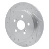 R1 09-24 Lexus CT200H Rear Left Drilled & Slotted Silver Brake Rotor