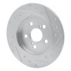 R1 09-24 Lexus CT200H Rear Left Drilled & Slotted Silver Brake Rotor