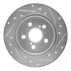 R1 09-24 Lexus CT200H Rear Left Drilled & Slotted Silver Brake Rotor