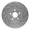 R1 08-19 Pontiac Vibe Front Left Drilled & Slotted Silver Brake Rotor
