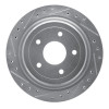 R1 97-13 Cadillac XLR Rear Left Drilled & Slotted Silver Brake Rotor