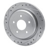 R1 97-13 Cadillac XLR Rear Left Drilled & Slotted Silver Brake Rotor