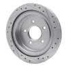 R1 97-13 Cadillac XLR Rear Left Drilled & Slotted Silver Brake Rotor