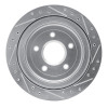 R1 97-13 Cadillac XLR Rear Left Drilled & Slotted Silver Brake Rotor