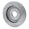 R1 97-09 Cadillac XLR Right Front Drilled & Slotted Silver Brake Rotor