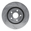 R1 06-20 Lexus ES300H Front Left Drilled & Slotted Silver Brake Rotor