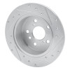 R1 07-12 Lexus ES350 Rear Left Drilled & Slotted Silver Brake Rotor