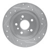 R1 07-12 Lexus ES350 Rear Left Drilled & Slotted Silver Brake Rotor