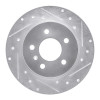 R1 06-11 Buick Lucerne Rear Right Drilled & Slotted Silver Brake Rotor