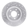 R1 06-11 Buick Lucerne Rear Right Drilled & Slotted Silver Brake Rotor