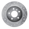 R1 06-11 Buick Lucerne Rear Left Drilled & Slotted Silver Brake Rotor