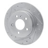 R1 06-11 Buick Lucerne Rear Left Drilled & Slotted Silver Brake Rotor