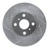 R1 06-19 Scion IQ Front Left Drilled & Slotted Silver Brake Rotor