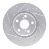 R1 04-09 Toyota Prius Front Right Drilled & Slotted Silver Brake Rotor