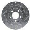 R1 98-05 Buick Park Avenue Rear Left Drilled & Slotted Silver Brake Rotor
