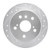 R1 02-08 Lexus ES330 Rear Right Drilled & Slotted Silver Brake Rotor