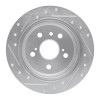 R1 02-08 Lexus ES330 Rear Right Drilled & Slotted Silver Brake Rotor