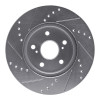 R1 02-15 Lexus IS250 Front Right Drilled & Slotted Silver Brake Rotor