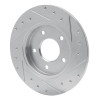 R1 94-99 Buick Regal Rear Left Drilled & Slotted Silver Brake Rotor