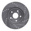 R1 02-15 Lexus IS250 Front Left Drilled & Slotted Silver Brake Rotor