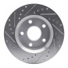 R1 07-18 Jeep Wrangler Front Right Drilled & Slotted Silver Brake Rotor