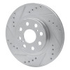 R1 00-05 Toyota MR2 Spyder Rear Left Drilled & Slotted Silver Brake Rotor