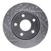 R1 07-18 Jeep Wrangler Front Left Drilled & Slotted Silver Brake Rotor