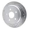 R1 07-18 Jeep Wrangler Rear Left Drilled & Slotted Silver Brake Rotor