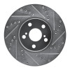 R1 00-10 Pontiac Vibe Front Right Drilled & Slotted Silver Brake Rotor