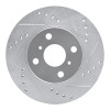 R1 00-05 Toyota Echo Front Left Drilled & Slotted Silver Brake Rotor