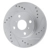 R1 00-05 Toyota Echo Front Left Drilled & Slotted Silver Brake Rotor