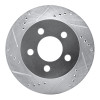 R1 99-06 Jeep Cherokee Front Left Drilled & Slotted Silver Brake Rotor