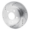 R1 99-06 Jeep Cherokee Front Left Drilled & Slotted Silver Brake Rotor