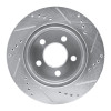 R1 99-06 Jeep Cherokee Front Left Drilled & Slotted Silver Brake Rotor