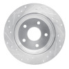R1 99-04 Jeep Grand Cherokee Rear Right Drilled & Slotted Silver Brake Rotor