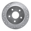 R1 99-04 Jeep Grand Cherokee Rear Left Drilled & Slotted Silver Brake Rotor