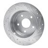 R1 99-04 Jeep Grand Cherokee Rear Left Drilled & Slotted Silver Brake Rotor