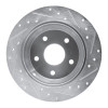 R1 99-04 Jeep Grand Cherokee Rear Left Drilled & Slotted Silver Brake Rotor