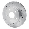 R1 99-04 Jeep Grand Cherokee Front Left Drilled & Slotted Silver Brake Rotor