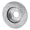 R1 99-04 Jeep Grand Cherokee Front Left Drilled & Slotted Silver Brake Rotor