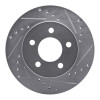 R1 90-99 Jeep Cherokee Front Right Drilled & Slotted Silver Brake Rotor