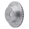 R1 90-99 Jeep Cherokee Front Right Drilled & Slotted Silver Brake Rotor